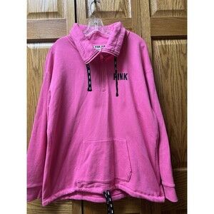 Victoria's Secret Pink Campus Cowl Neck HZ Pullover Flawless Pink Logo L